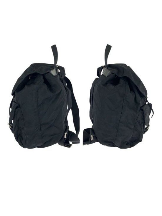 Prada Tessuto Black Silver Nylon Leather Backpack